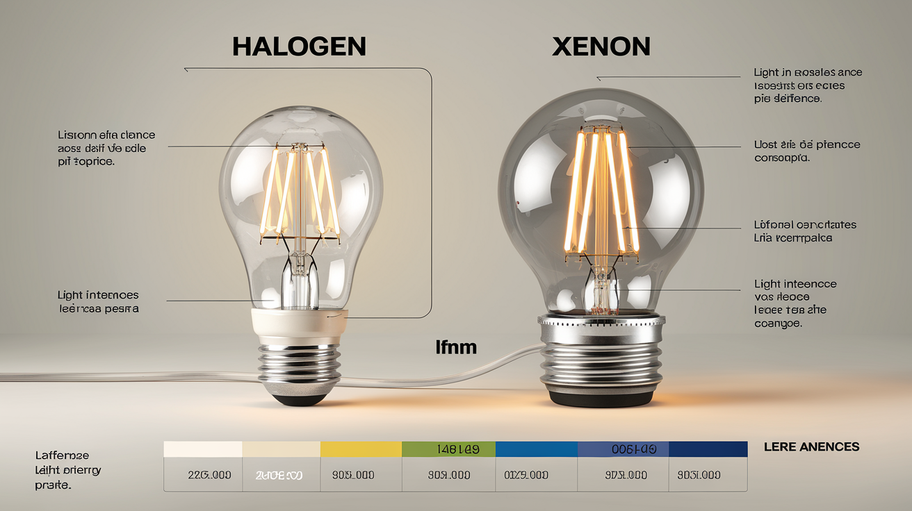 Comparaison visuelle entre les lampes halogènes et xénon