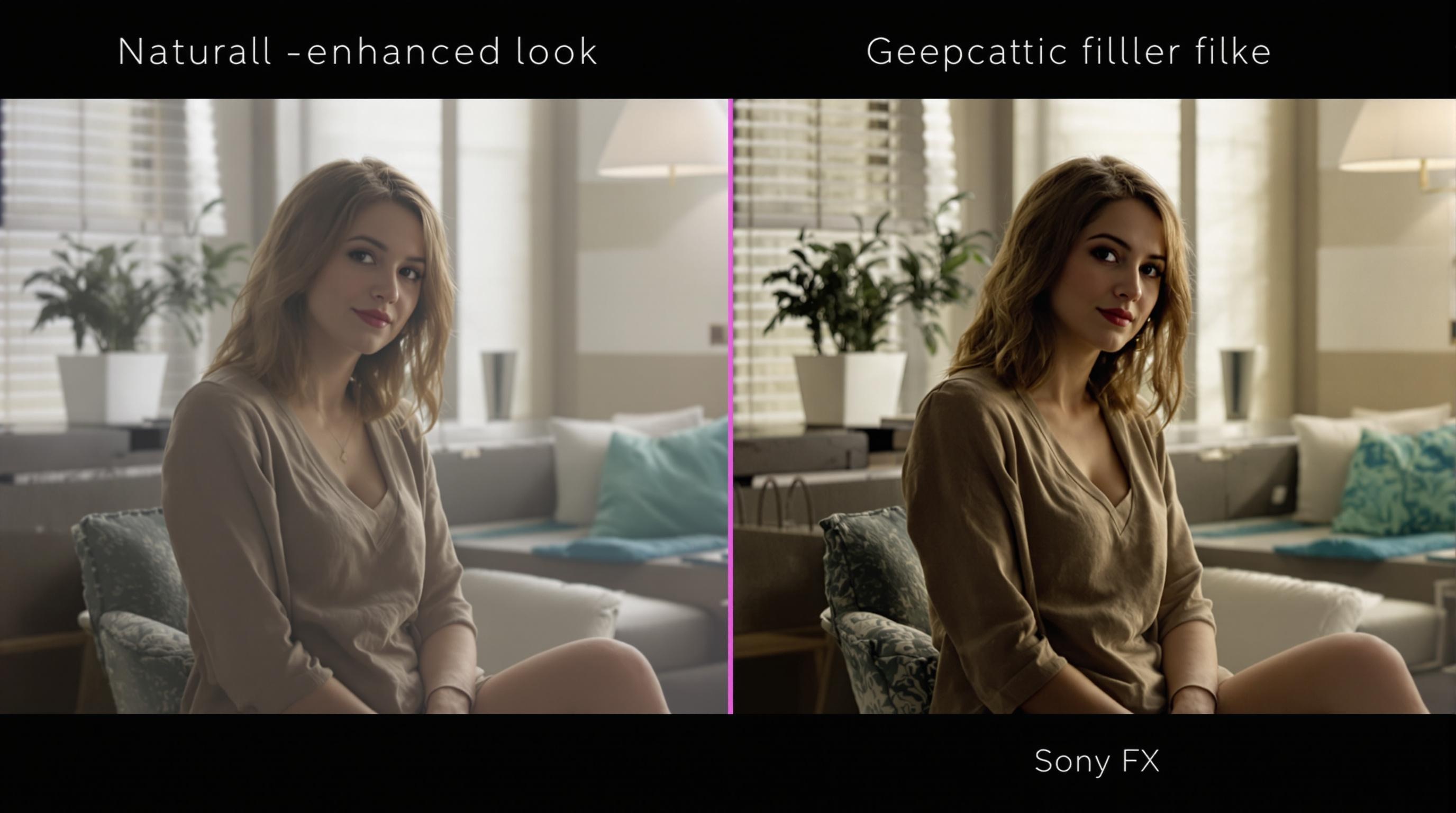 Image comparative montrant le rendu naturel amélioré et l'atmosphère cinématographique obtenus grâce à S-Cinetone.