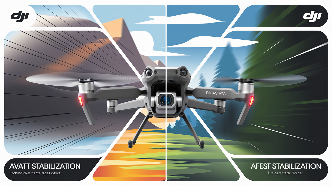 illustration démontrant l'effet de la stabilisation des images produites en vol