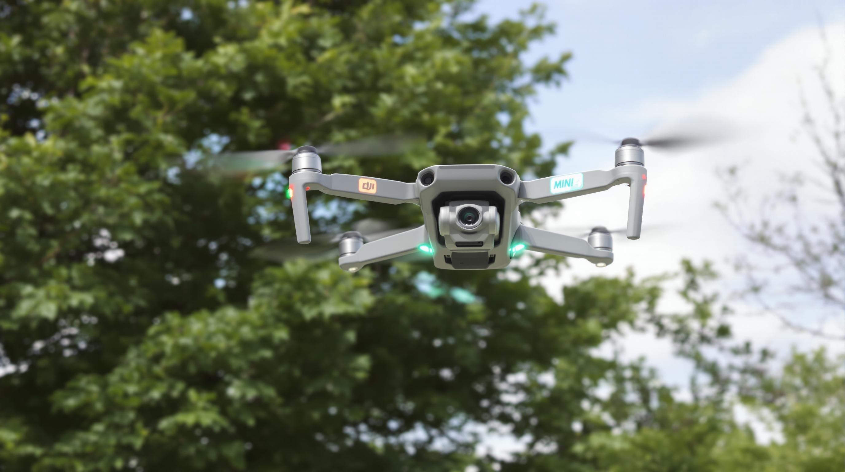 Illustration du DJI Mini 4 Pro évoluant dans un environnement sécurisé.