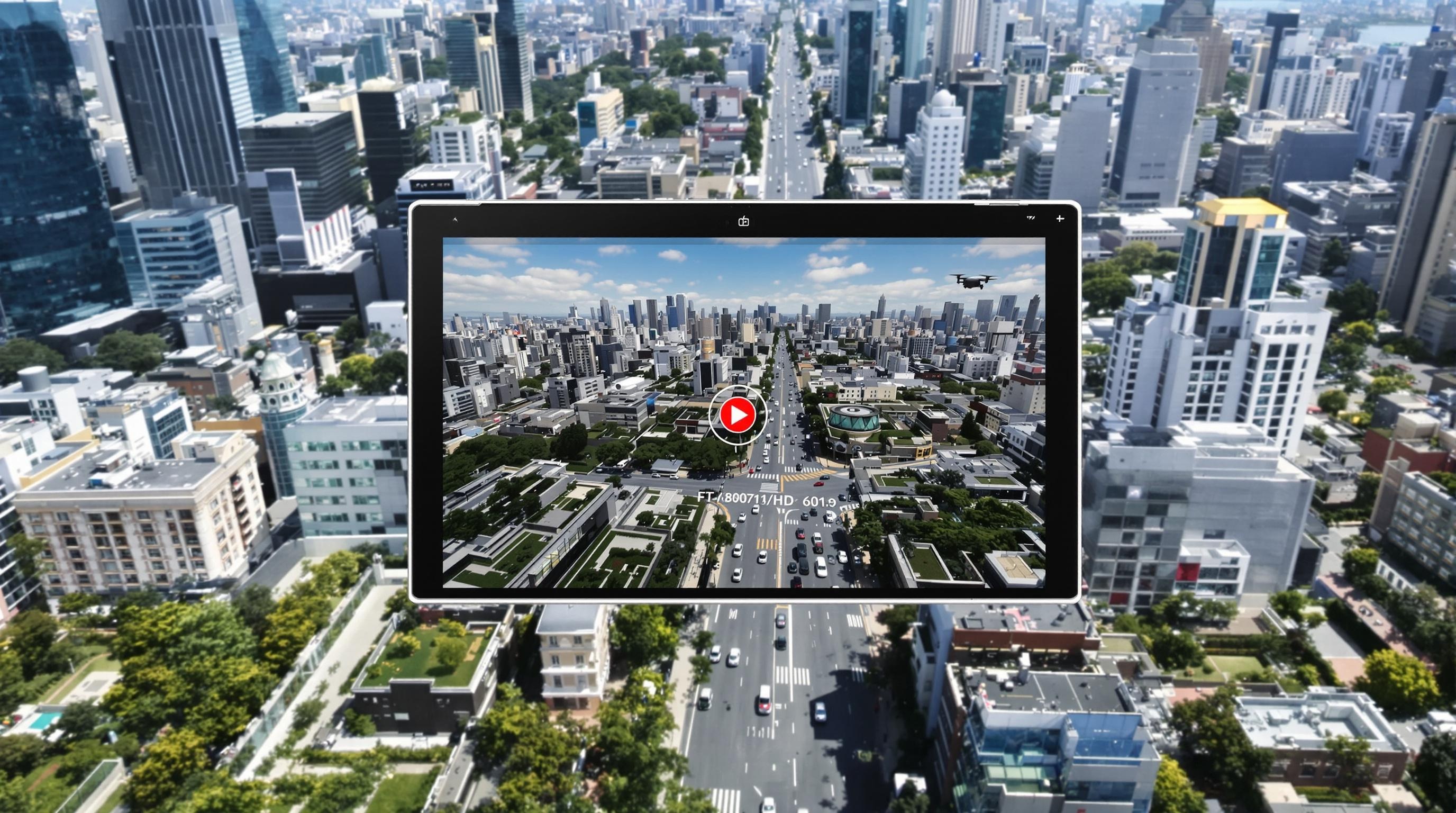 Drone en action illustrant la qualité d'image de la transmission DJI O4 FHD en milieu urbain