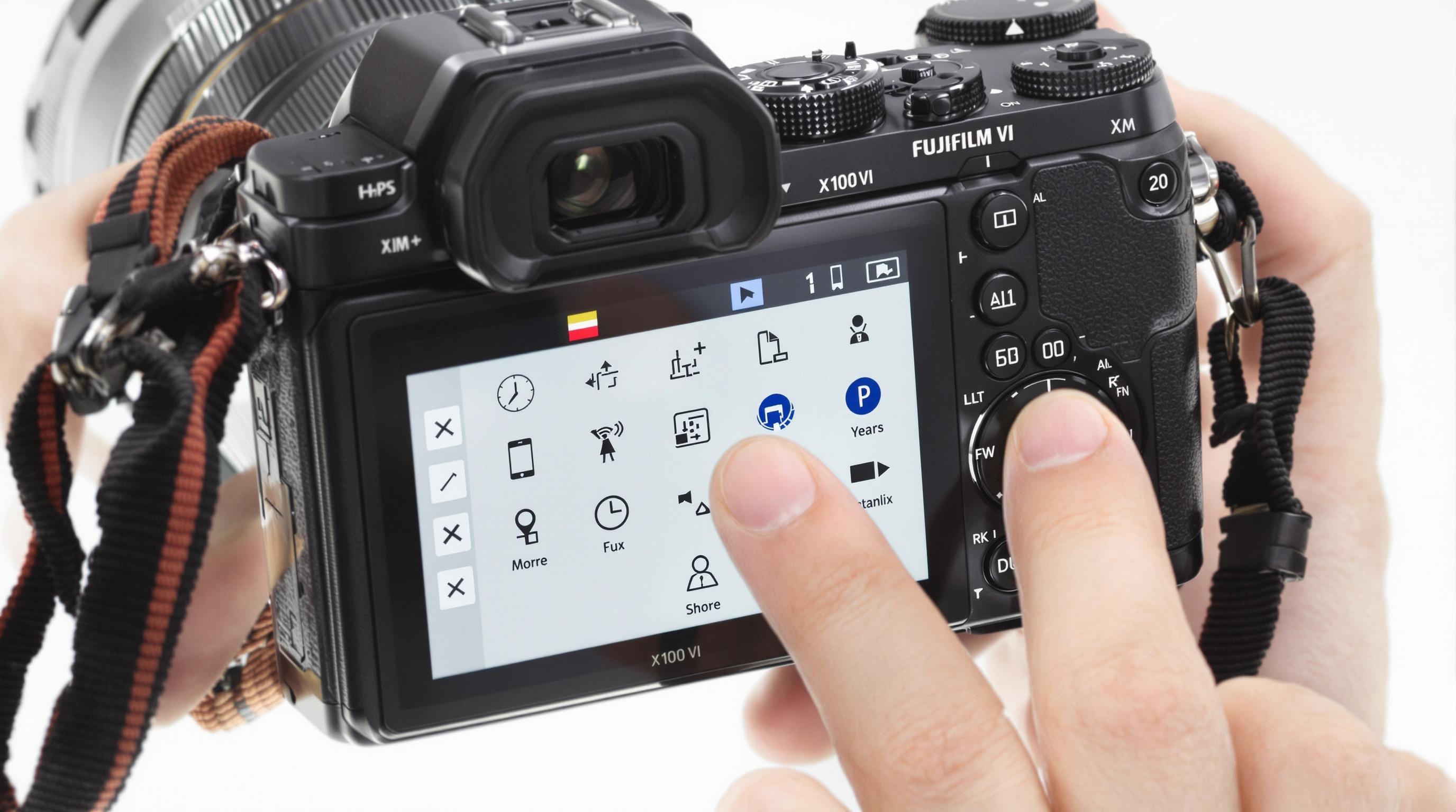 Interface utilisateur intuitive du Fujifilm X100VI.