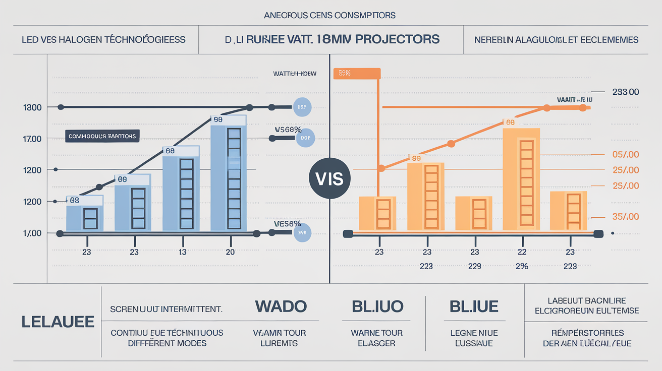 Graphique comparatif consommation LED vs Halogène