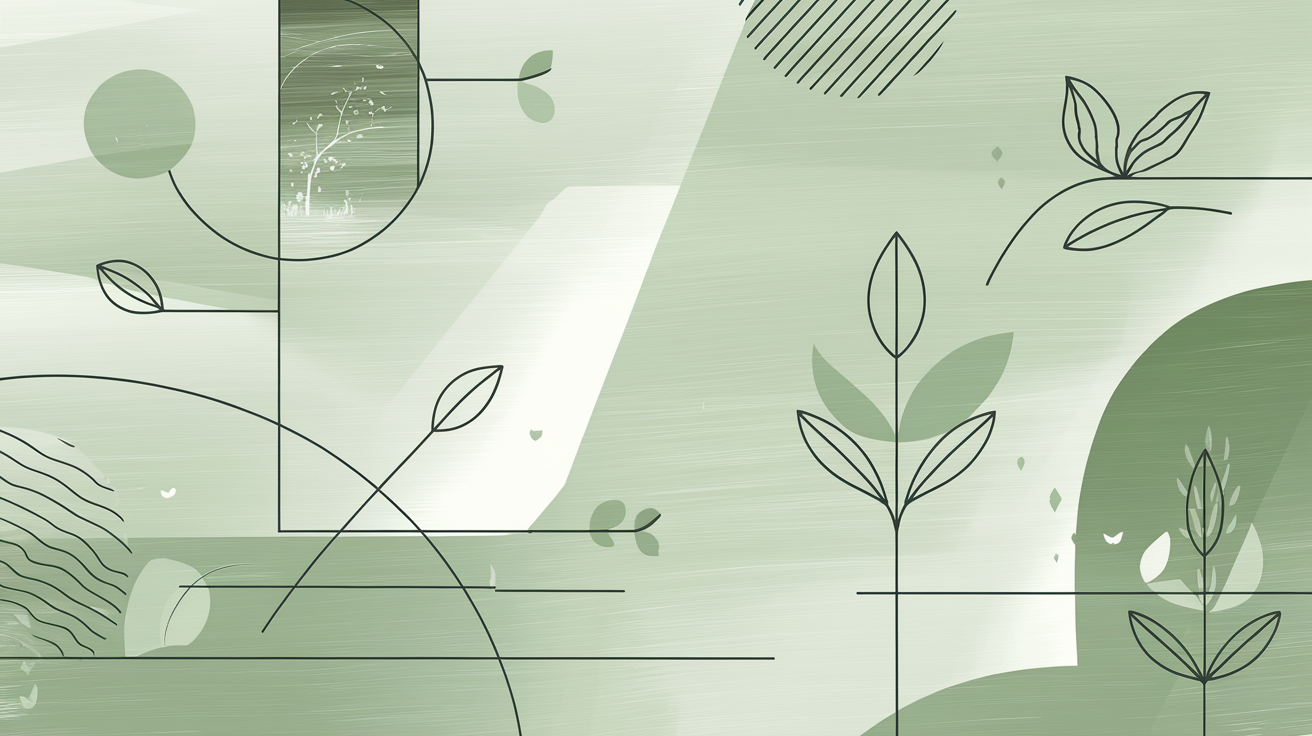 Illustration abstraite mettant en avant la durabilité et la sobriété, en lien avec le mouvement éco-responsable.