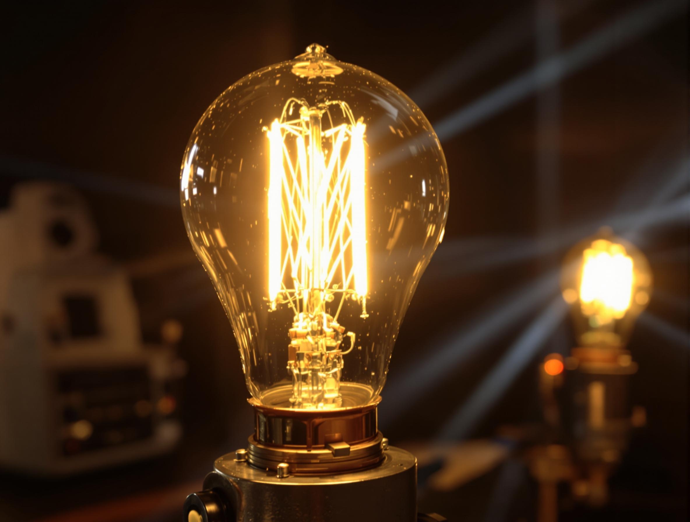 Lampe Ba15s en fonctionnement montrant son filament allumé