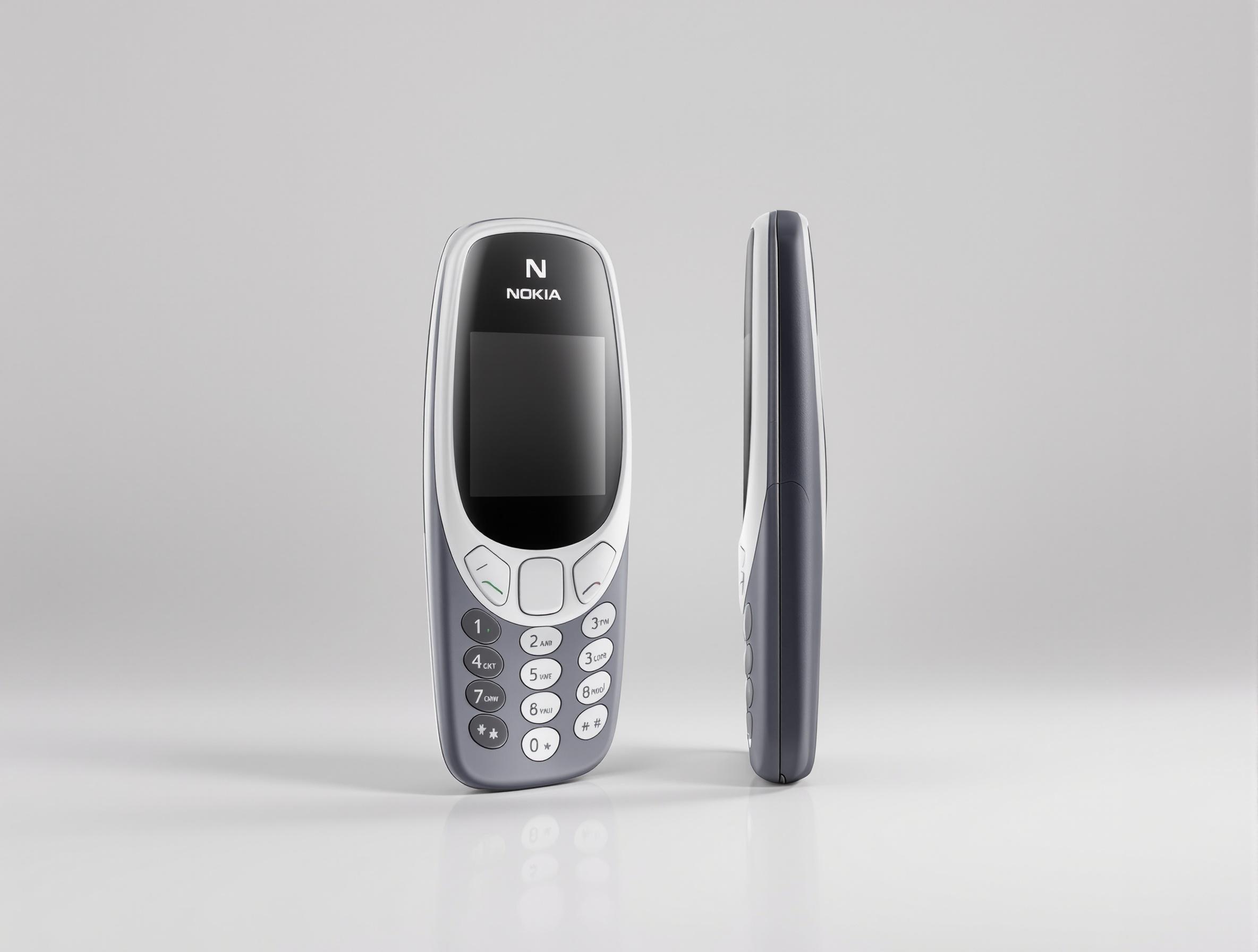 Vue du Nokia 3310 sous plusieurs angles mettant en avant sa coque solide et intemporelle.