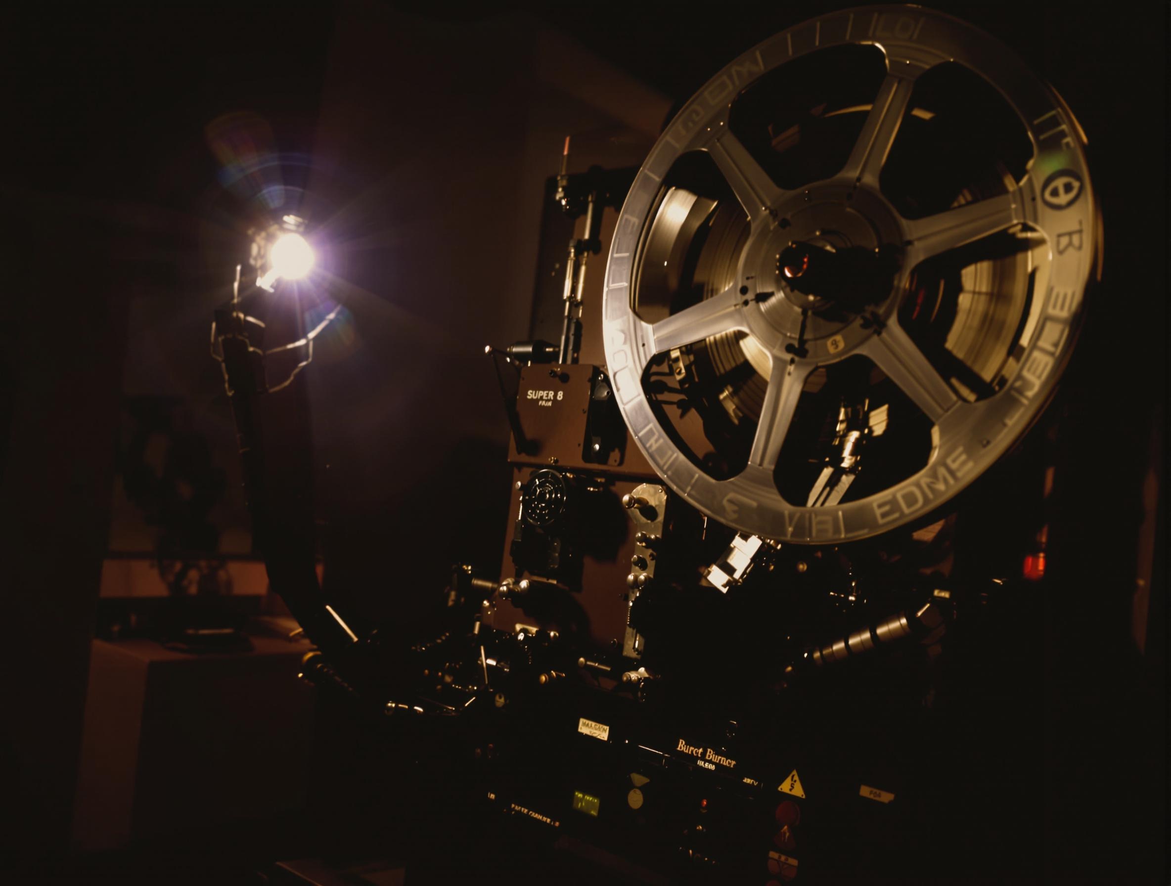 Projecteur Super 8 vintage en fonctionnement