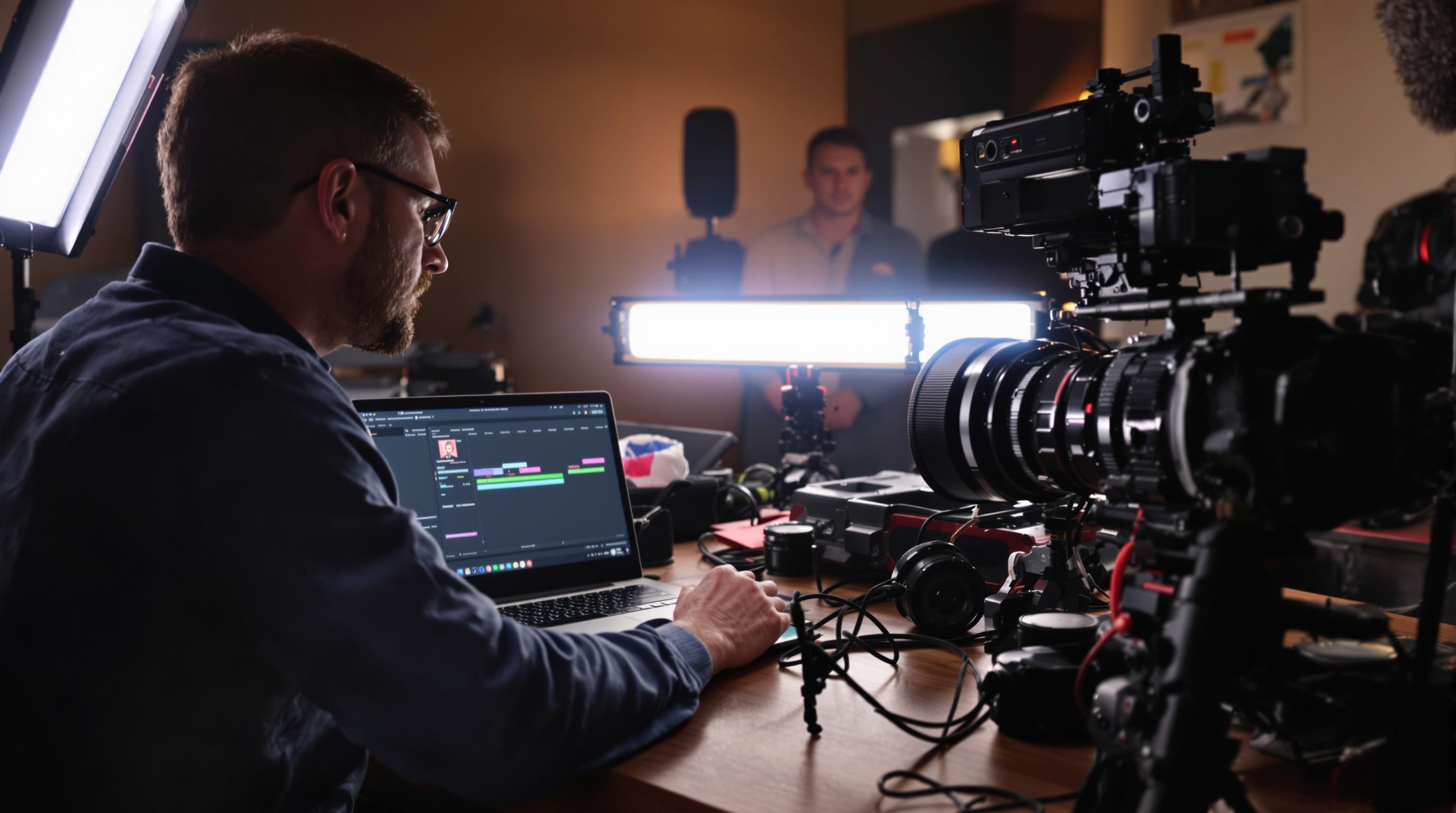 Scène de tournage en coulisse
