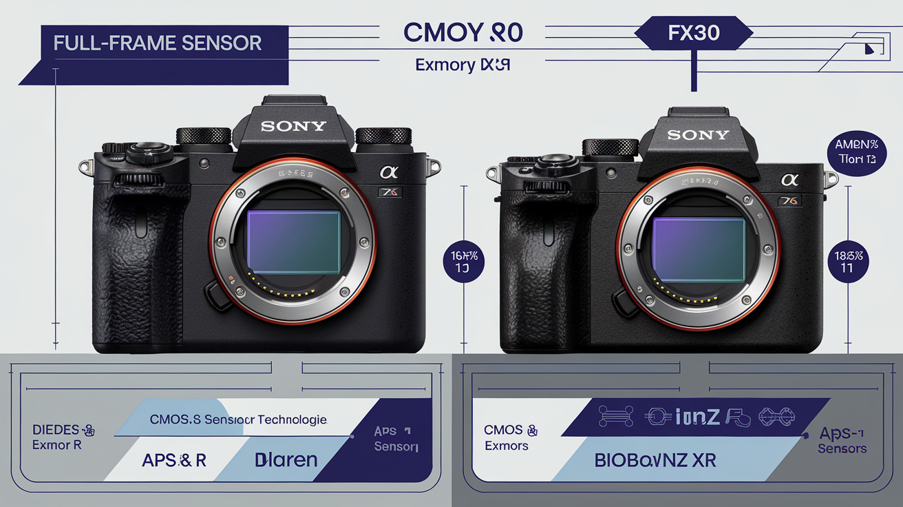 Comparaison entre capteur plein format du Sony FX3 et capteur APS-C du Sony FX30