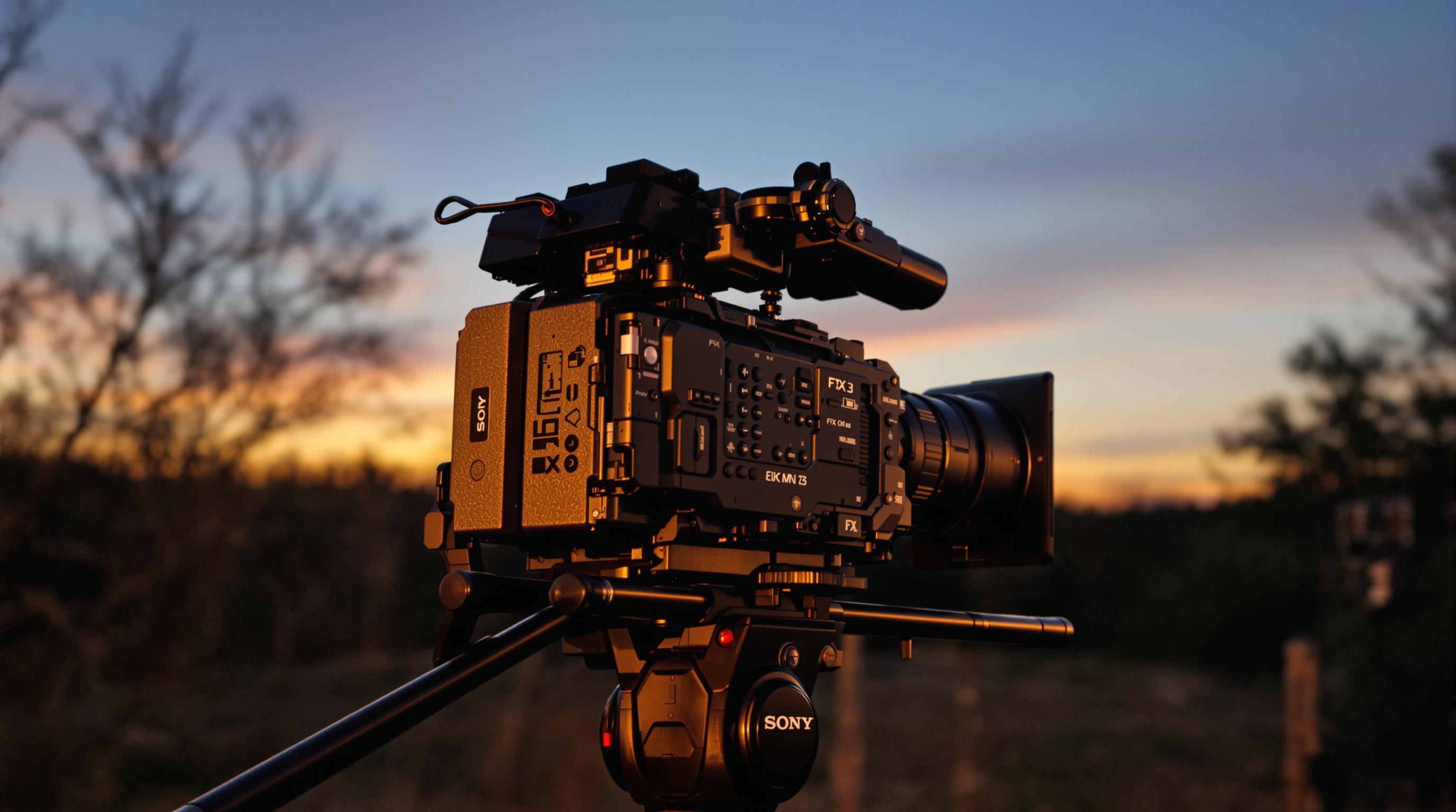 Sony FX3 utilisée en extérieur au crépuscule
